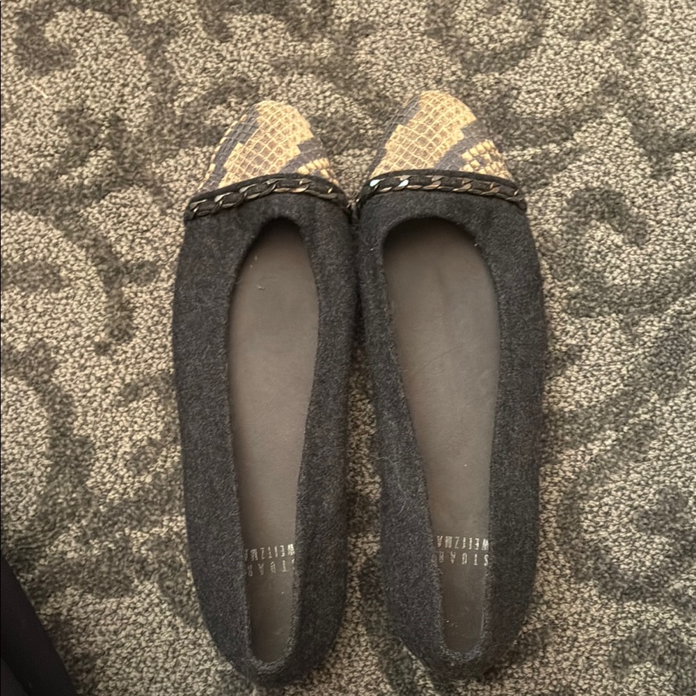 Tory Burch Gray and Tan Women's Flats